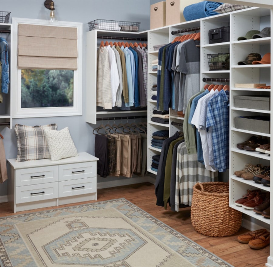easy closets white shaker style closet organizer | Innovate Home Org | Bexley, OH | #StorageSystems #ClosetOrganization #CustomStorage
