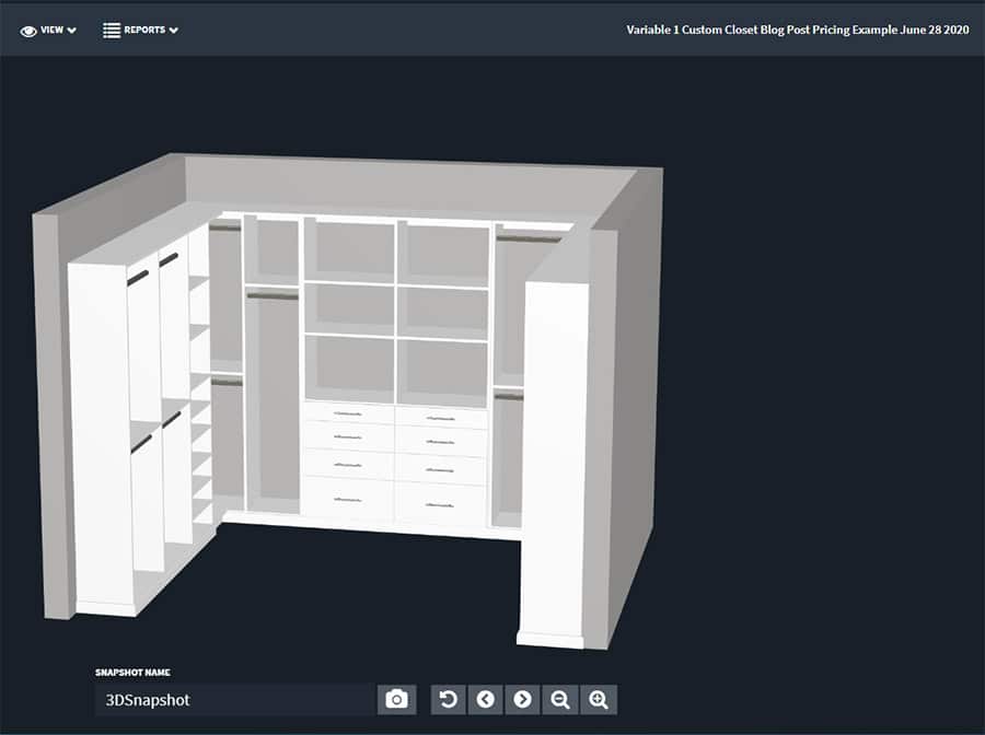 floor based custom walk in closet pricing example Columbus Ohio | Innovate Home Org | #CustomCloset #WalkinCloset #StorageOptions