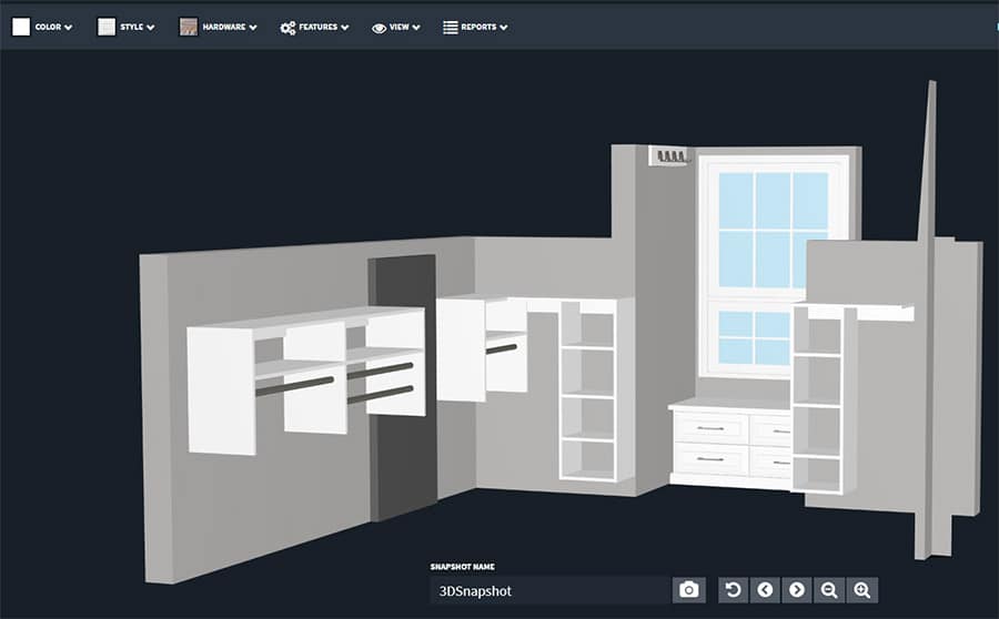 shouldn't master closet design with a dormer and window to work around | Innovate Home Org | #CustomShelving #Design #StorageDesign #CustomClosets