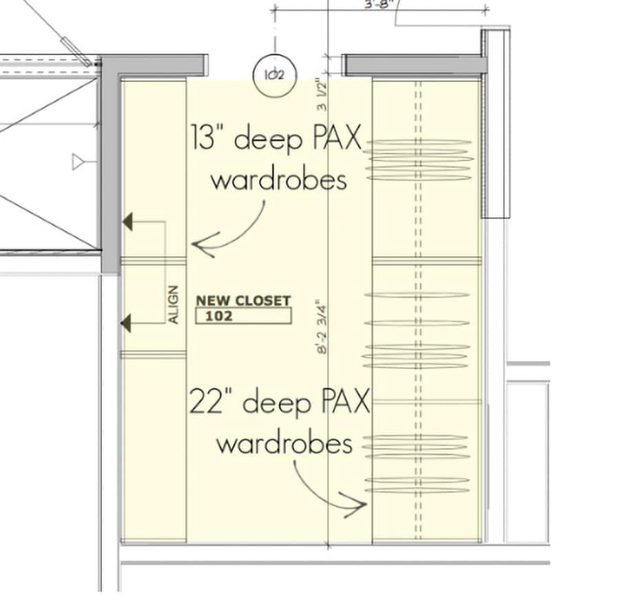 Ikea pax wardrobe built to space credit www.drivenbydecor.com. | Innovate Home Org | #CustomStorage #ColumbusCloset #Wardobe 