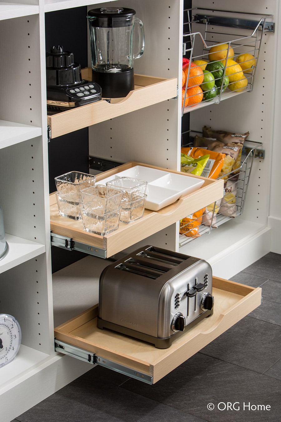 Kitchen Plate Storage Rack Pull Out Cabinet Organizer Household