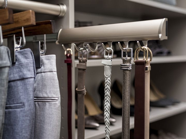 SUNTRADE Belt Rack Organizer Space Saver Hanger for Men Women Closet Scarf tie Belt Storage Organizer Sturdy White