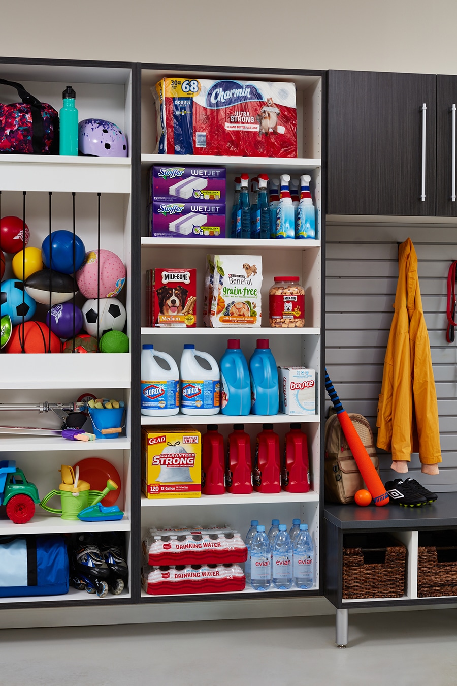 10 don't forget about kids balls on the garage floor use a ball stay | Innovate Home Org | #Garagefloor #garagecabinets #Homeorganization