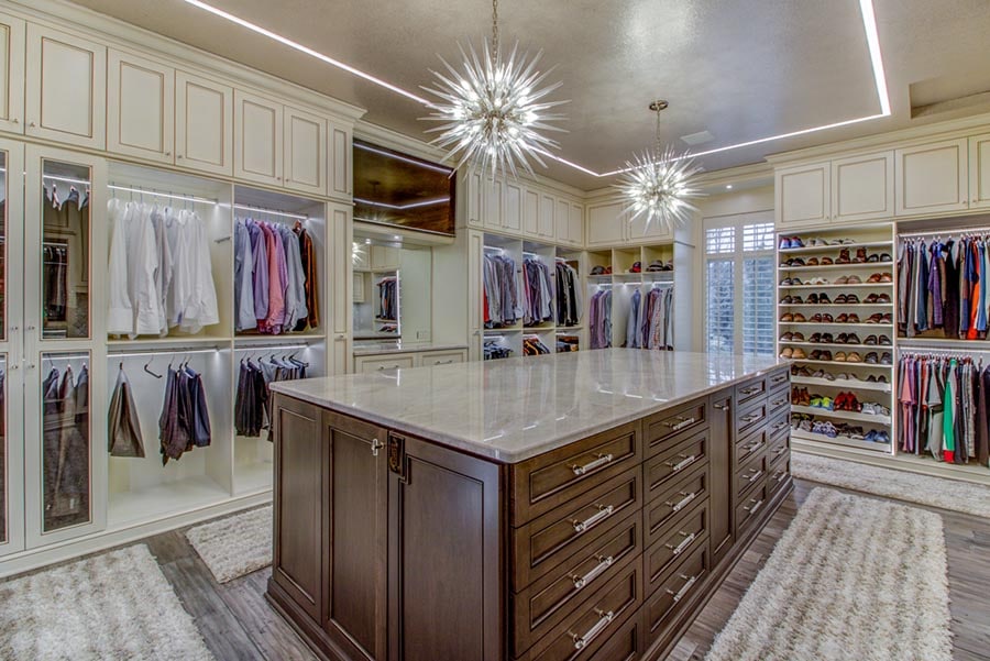 Luxurious Walk-In Closet Design - Country Club Builders & Remodelers