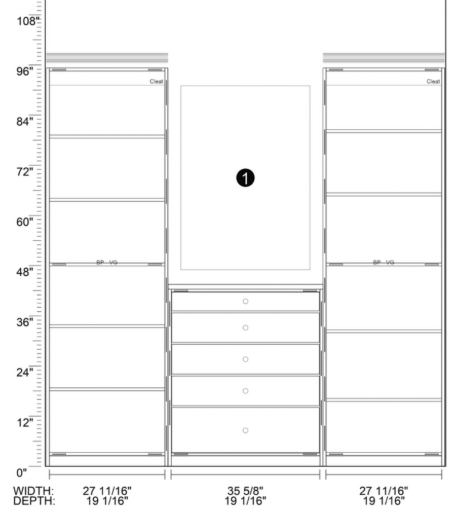  closet section dimensions | Innovate Home Org | #CustomCloset #OrganizationClosets #StorageOptions #Shelvingdepth 