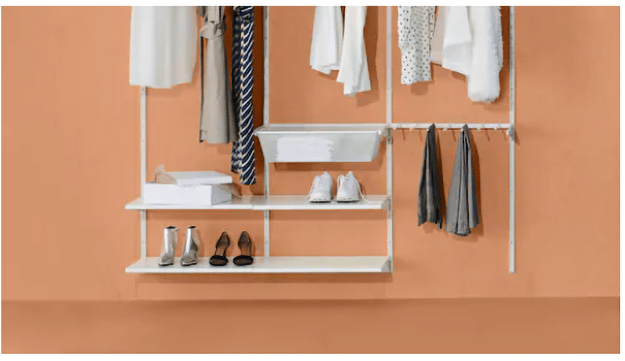 Factor 6 solution 1 IKEA boexel shelves without wire lines for clothes credit www.IKEA.com | Innovate Home Org | Dublin, OH | CustomCloset #ColumbusClosets #IkeaShelving #IkeaStorage