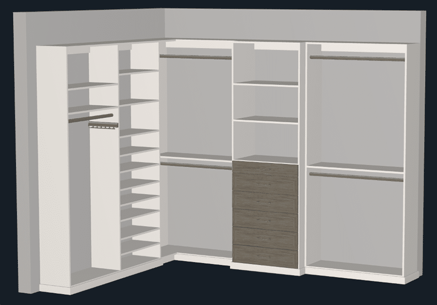 Mistake 4 A 3D Columbus Custom Closet Design Drawers in a Contrasting Color Innovate Home Org | Innovate Home Org #CustomStorage #Organization #drawerdesign