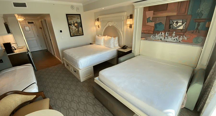 Fact 6 murphy beds in a Disney hotel room credit www.wdwnt.com | Innovate Home Org #Murphybed #WallBed #Disneyworldhotel