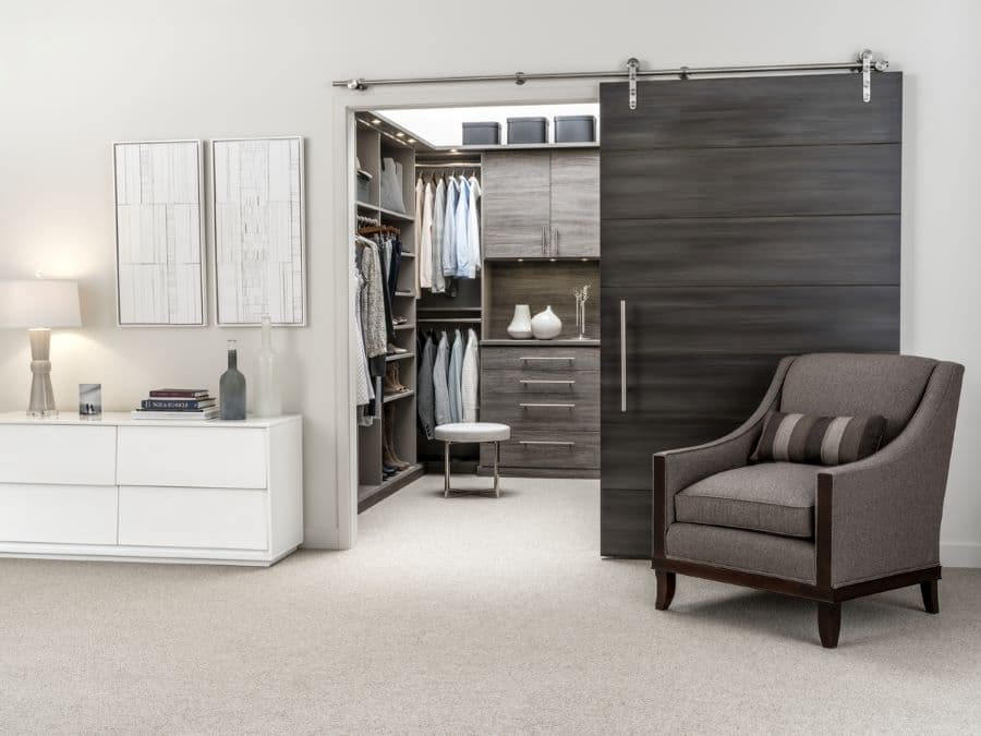 Question 9 contemporary Euro style walk in closet New Albany Ohio | Innovate Home Org #customwallclosets #designyourcloset #closetsystemsforwalkinclosets