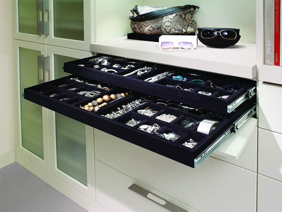 Closet with Pull Out Jewelry Drawers - Transitional - Closet