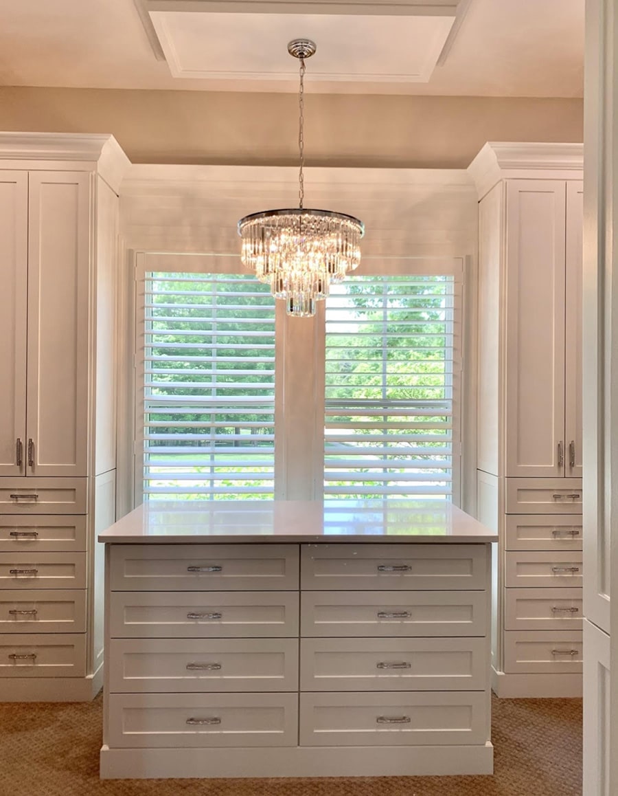 Step 10 custom crown for a custom armoir credit Beth Patrick Closet Factory Cleveland | Innovate Home Org Columbus, OH #ClosetDesign #Builtinwalkincloset #Closetcabinetdesigns