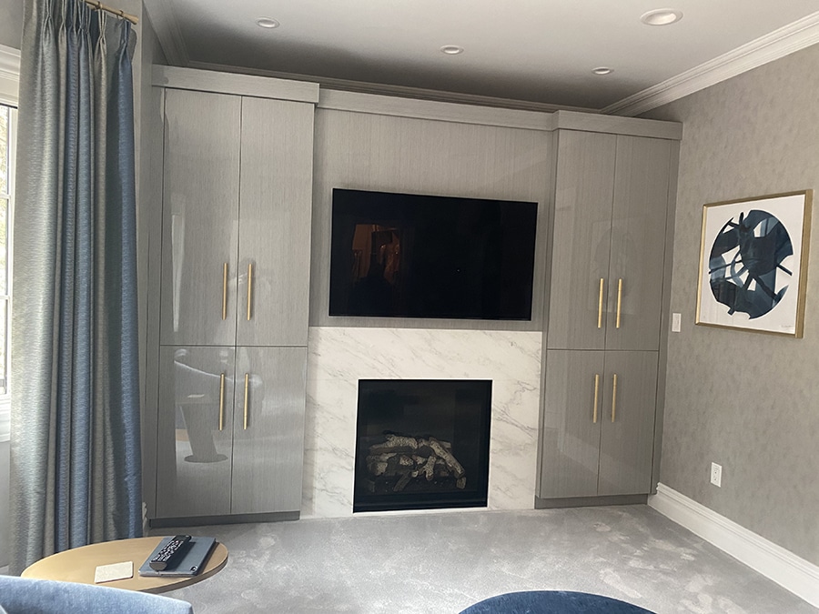 Step 8 contemporary high gloss built in wardrobe credit Patty Miller Boutique Closets and Cabinetry | Innovate Home Org  Powell, OH #ContemporaryCloset #TraditionalCloset #GlossyPanels #DoorPaneling