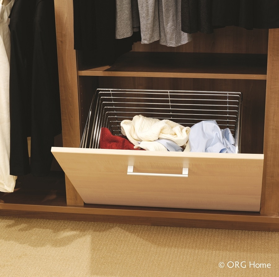 Question 10 tip 1 hamper in custom pickerington closet | Innovate Home Org #ClosetHamper #LaundryOrganization #ClosetHamperDesign