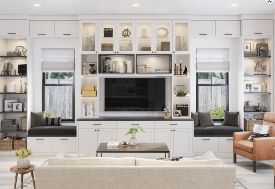 Tip 8 custom built entertainment center bench seating credit www.frenchrefinerycom | Columbus, Ohio | Innovate Home Org #BuiltInBench #EntertainmentCenterBench #CustomEntertainmentCenterBench