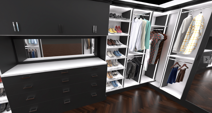 Trend 1 3d rendering from ClosetPro Software | Innovate Home Org | Westerville, OH #3DCustomClosetDesign #CustomClosetLayout #ClosetLayout
