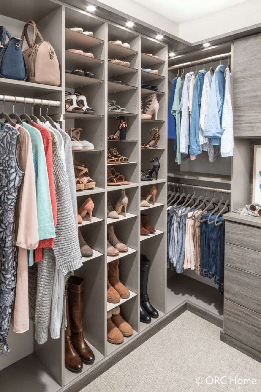 Problem 2 how to solve shoe storage problems in master closet | Westerville, OH | Innovate Home Org #MaximizeClosetSpace #Closet #ClosetStorage