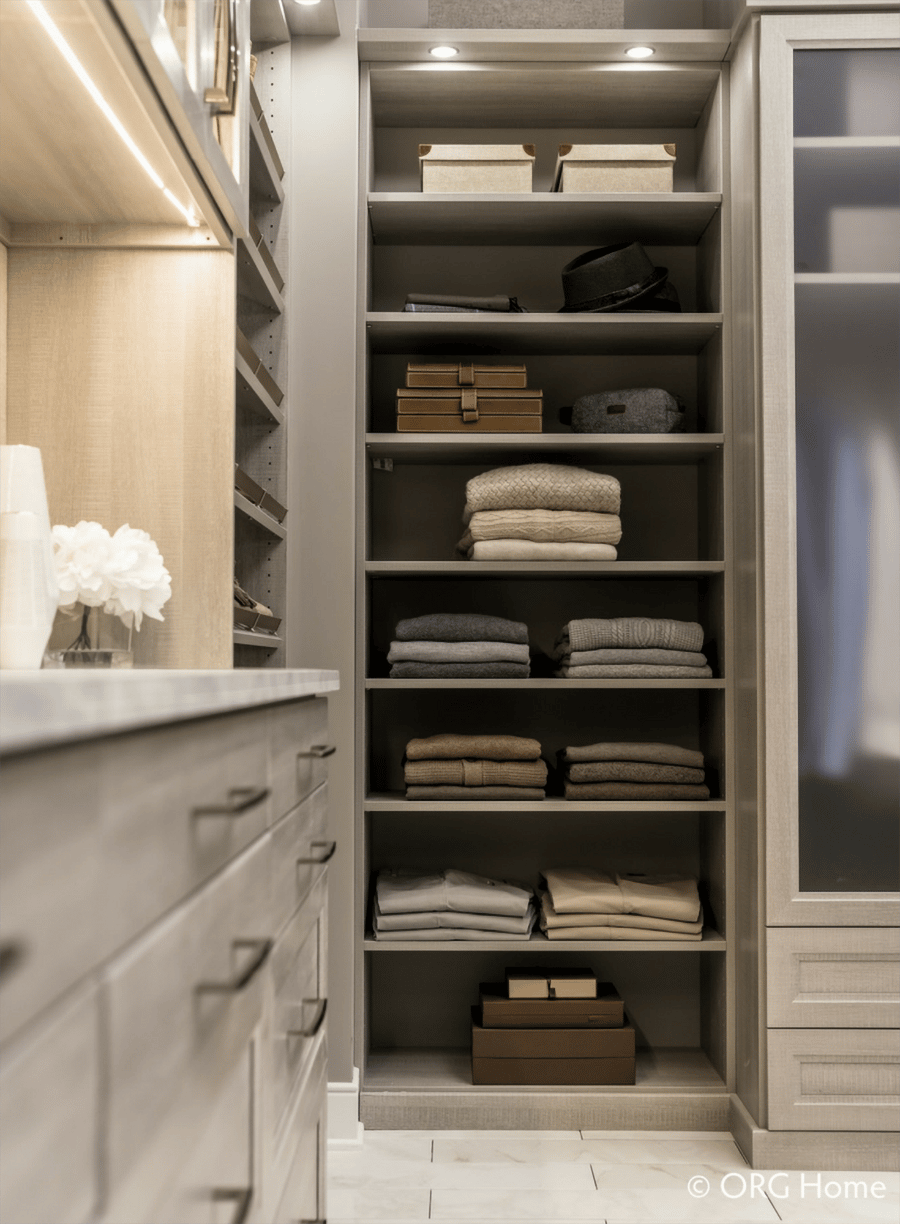 Problem 4 shelving for sweaters New Albany Ohio | Innovate Home Org #CustomCloset #Closet #ClosetStorage