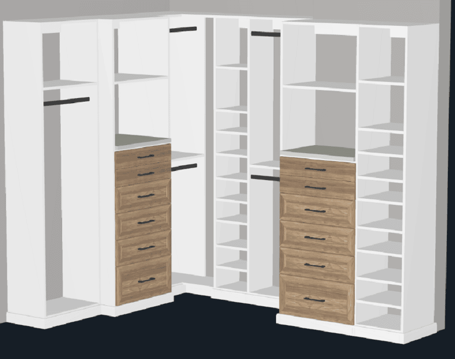 Factor 6 3D custom closet design Worthington Ohio | Innovate Home Org #3DClosetDesign #3DCloset #3DClosetLayout