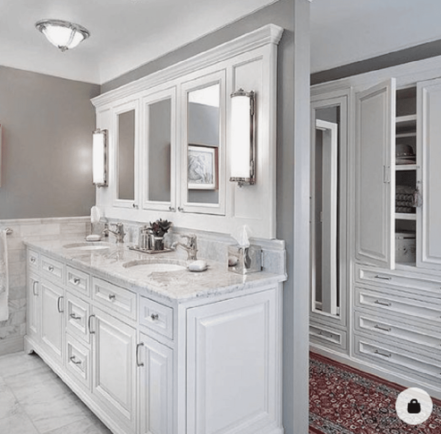Question 10 cohesive master bathroom and master bathroom with raised panel doors and drawers credit pinterest.com | Innovate Building Solutions #BathroomRemodel #ClosetRemodel #BathroomStorage