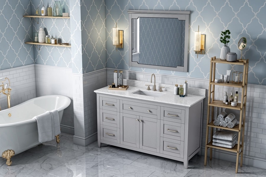 Question 3 bathroom vanity with pull out drawers shaker style Innovate Building Solutions #BathroomRemodel #ShowerRemodel #Remodeling