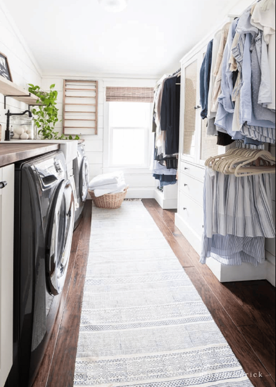 Question 5 laundry room in a closet credit www.ninahendrick.com | Innovate Home Org | Westerville, OH #LaundryRoom #LaundryRoomRemodel #CostEffectiveLaundryRoom