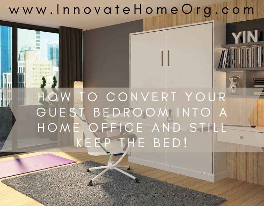 Blog Post - Opening image Convert guest bedroom to home office murphy bed | Innovate Home Org | Dublin, Ohio #MurphyWallBed #HomeOffice #HomeOfficeRemodel