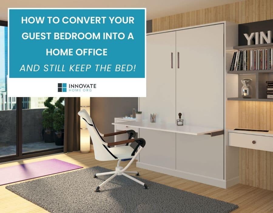 How to Convert Your Guest Bedroom into a Home Office AND STILL KEEP THE BED | Upper Arlington OH | Closet Design | Guest Bedroom | Storage Solutions