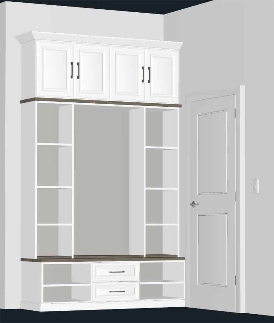 Do 1 - 3d columbus mudroom design | Innovate Home Org | Mudroom Entryway | Storage solutions | Entryway storage solution