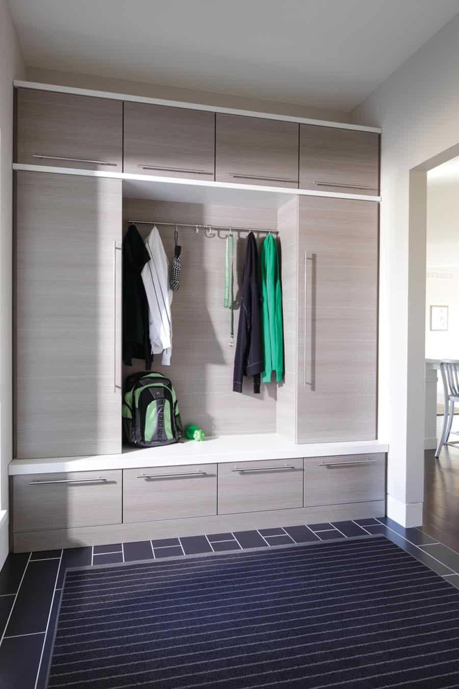 Do 3 - using vertical space in a new albany mudroom | Innovate Home Org | Storage Organization for Mudroom | Laundry room storage | Entryway storage