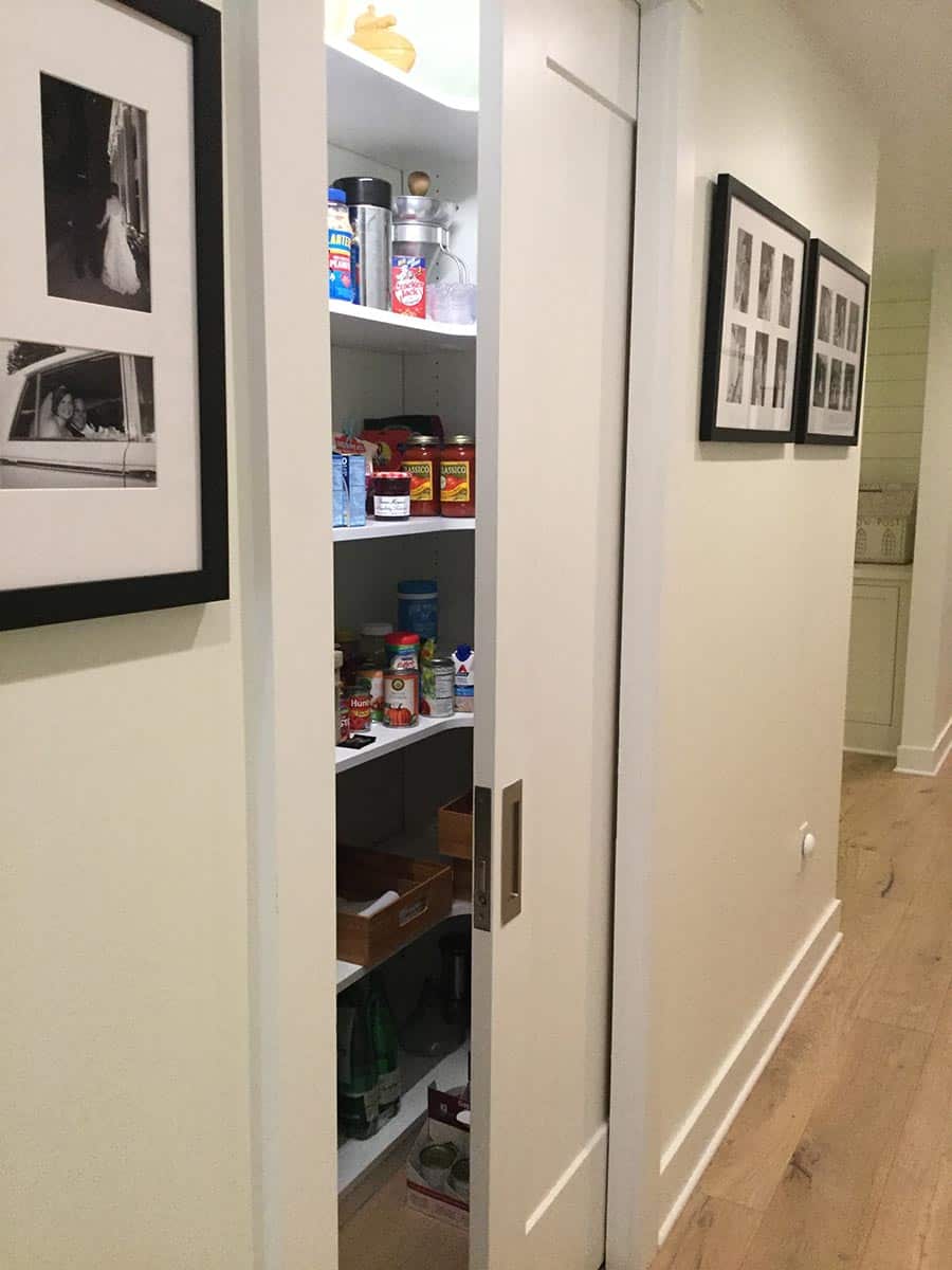 Strategy 8 pocket door in dublin ohio pantry | Innovate home org | Worthington, OH Storage Organization | Pantry room