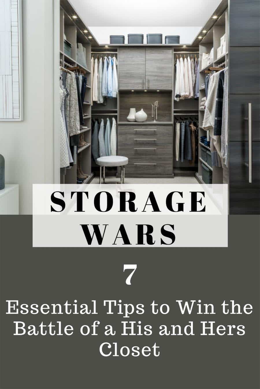 Trick 1 - his hers small walk in closet strategies Columbus | Innovate Home Org | Columbus Storage Organization | Home Storage | Master Closet