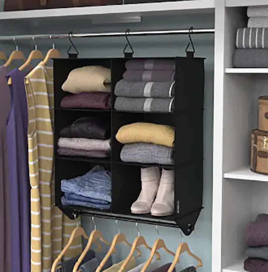 Practical accessory 5 hanging fabric shelves www.closetmaid.com |  Innovate Home Org | Custom Organization Ideas | Closet Design Ideas | Columbus, OH