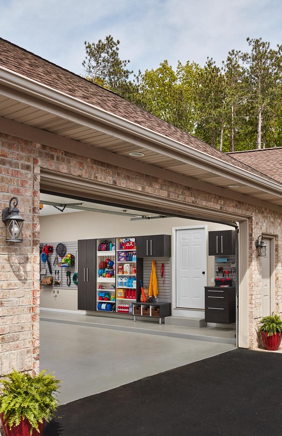 Question 4 garage mudroom system from outside garage | Innovate Home Org | Storage Solutions | Home Organization | Garage Storage