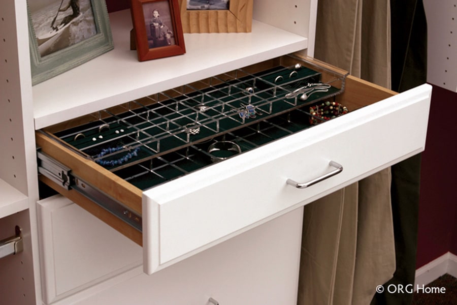 Tip 2 open jewelry drawer tray 5 inch tall 14 inch deep - Innovate Home Org, Closet Storage Needs, Shelving And Drawers, Jewelry Storage Drawers, Drawers And Cabinets