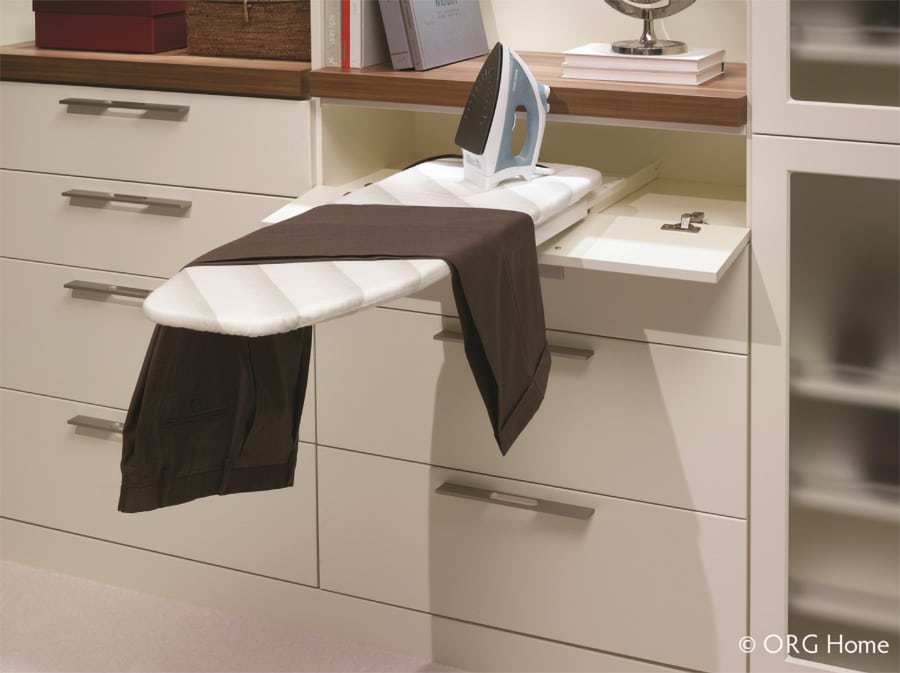Section 3 feature 15 pull out ironing board custom closet Pataskala ohio - Innovate Home Org, Closet Storage Accessories, Custom Walk In Closet Designs, Home Storage Options, Modern Home Closet Needs