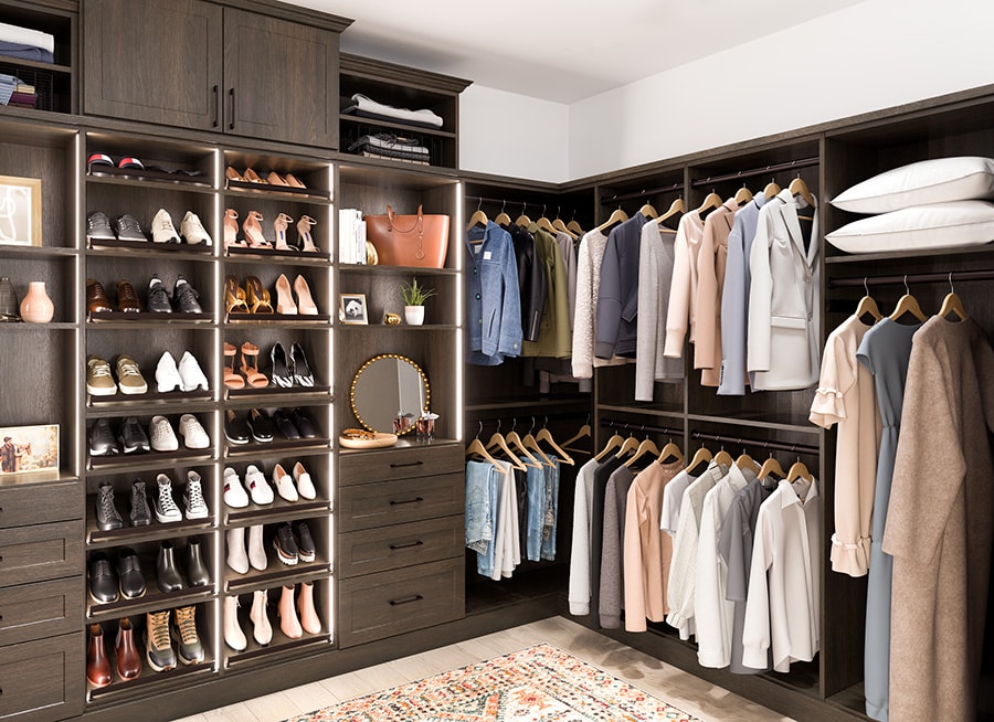 Section 3 feature 4 closet lighting Columbus between sections - Innovate Home Org, Custom Closet Storage Designs, Walk In Closet Concepts, Closet Drawers And Shelves, Custom Home Closet Storage