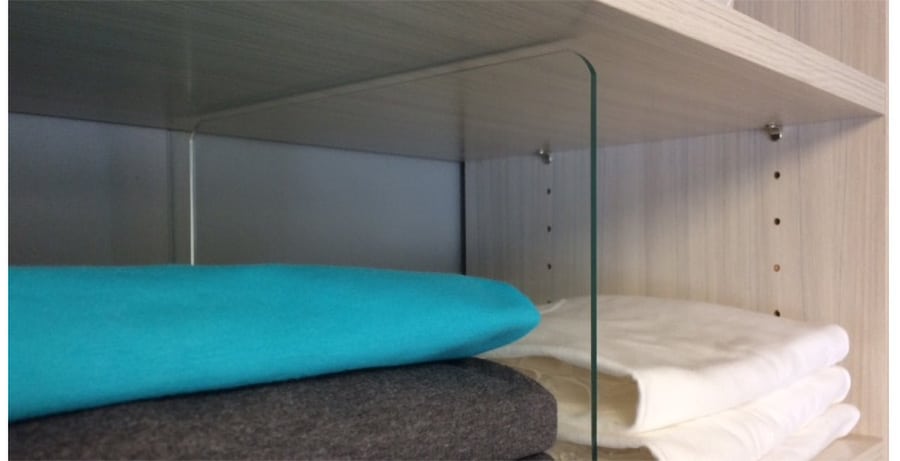 Section 2 tip 9 acrylic shelf dividers credit www.closetsoftulsa.com - Innovate Home Org, Closet Storage Hacks, Making Your Closets Bigger, Home Storage Design Ideas, Modern Custom Closets